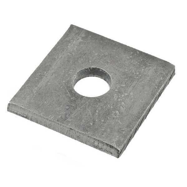 Square Rivet Washer,  3/16 in ID,  1/2 in OD,  Steel,  Zinc Plated Finish,  500 PK