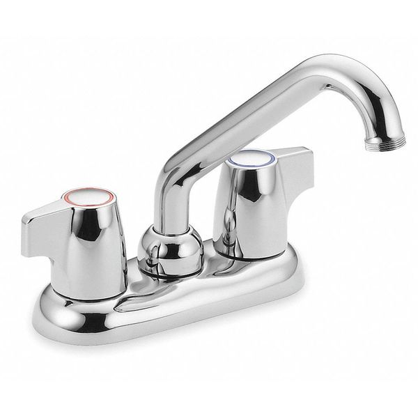 Dual Handle 4" Mount,  2 Hole Low Arc Laundry Sink Faucet,  Chrome plated
