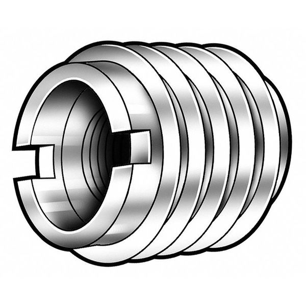 Knife Thread Insert,  1/4"-20 Int Thrd Sz,  1/2 in L,  29/64 in Dia.,  18-8 Stainless Steel,  Plain