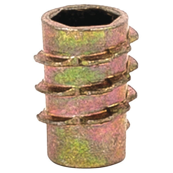 Hex Drive Threaded Insert,  #8-32 Int Thrd Sz,  25/64 in L,  17/64 in Dia.,  Zinc Alloy,  Plain,  100 PK