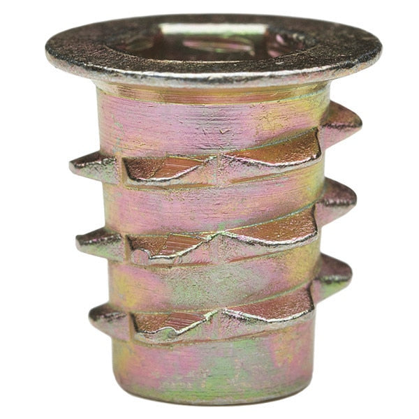 Hex Drive Threaded Insert,  M6-1.00 Int Thrd Sz,  33/64 in L,  11.9 mm Dia.,  Zinc Alloy,  Plain,  50 PK