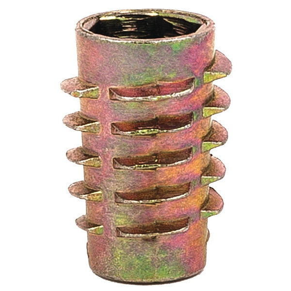 Hex Drive Threaded Insert,  M8-1.25 Int Thrd Sz,  25/32 in L,  14.3 mm Dia.,  Zinc Alloy,  Plain,  25 PK