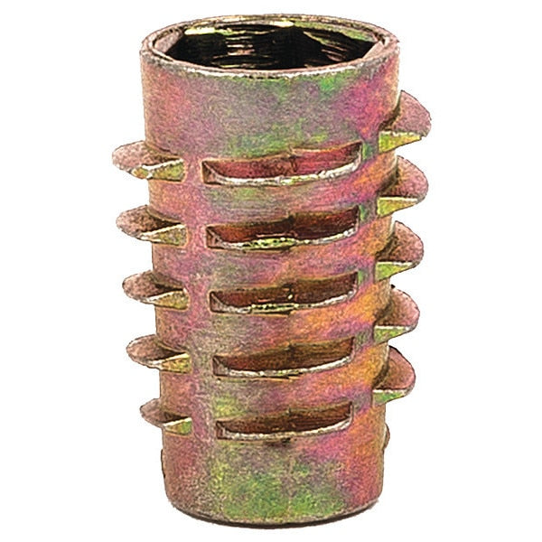 Hex Drive Threaded Insert,  5/16"-18 Int Thrd Sz,  25/32 in L,  9/16 in Dia.,  Zinc Alloy,  Plain,  50 PK