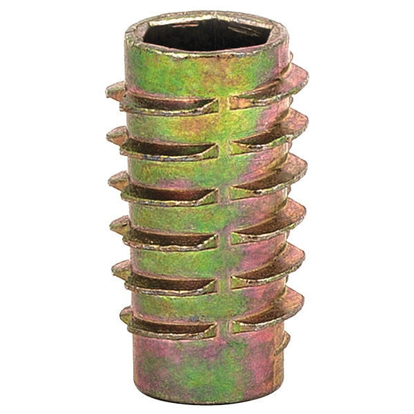 Hex Drive Threaded Insert,  5/16"-18 Int Thrd Sz,  63/64 in L,  9/16 in Dia.,  Zinc Alloy,  Plain,  50 PK