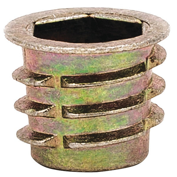 Hex Drive Threaded Insert,  3/8"-16 Int Thrd Sz,  33/64 in L,  5/8 in Dia.,  Zinc Alloy,  Plain,  25 PK