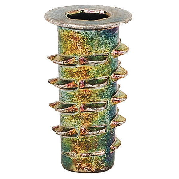 Hex Drive Threaded Insert,  #10-24 Int Thrd Sz,  25/32 in L,  29/64 in Dia.,  Zinc Alloy,  Plain,  50 PK