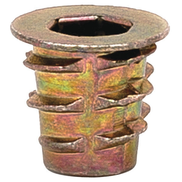 Hex Drive Threaded Insert,  #10-32 Int Thrd Sz,  7/16 in L,  7/16 in Dia.,  Zinc Alloy,  Plain,  50 PK