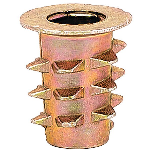 Hex Drive Threaded Insert,  #10-32 Int Thrd Sz,  33/64 in L,  7/16 in Dia.,  Zinc Alloy,  Plain,  50 PK