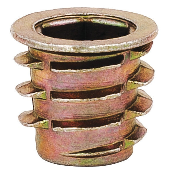 Hex Drive Threaded Insert,  M8-1.25 Int Thrd Sz,  33/64 in L,  14.4 mm Dia.,  Zinc Alloy,  Plain,  25 PK