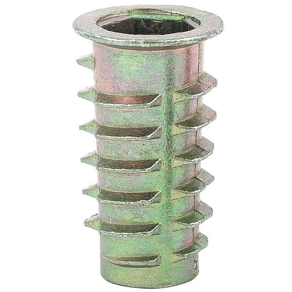 Hex Drive Threaded Insert,  5/16"-18 Int Thrd Sz,  63/64 in L,  9/16 in Dia.,  Zinc Alloy,  Plain,  25 PK