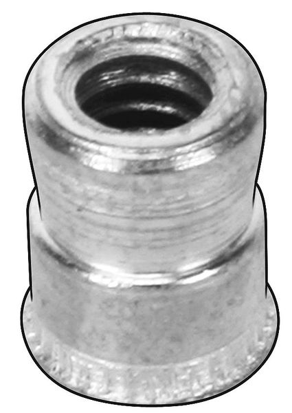 Nut Insert,  5/16"-18 Thrd Sz,  39/64 in L,  Stainless Steel,  Plain,  10 PK