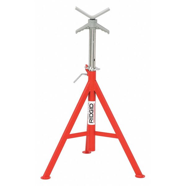 V-Head Pipe Stand,  2, 500 lb Max Load Capacity,  Adj Leg,  52 in Max Ht,  28 in Min Ht,  1/8 to 12 In