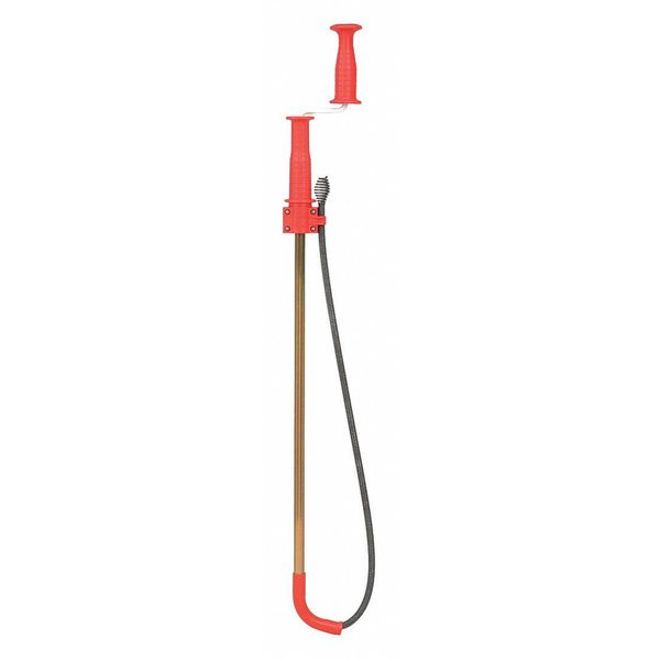 Toilet Auger,  3 ft Cable Lg,  1/2 in Cable Dia,  Bulb Head,  Manual Cable Feed