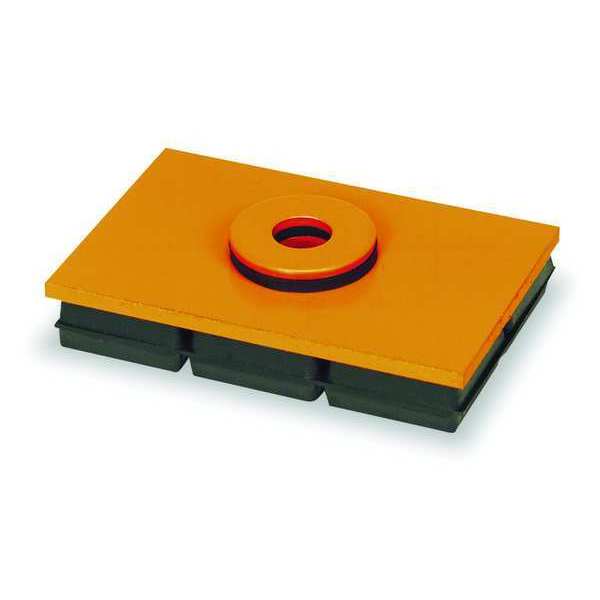 Vibration Iso Pad, 4x4x1 In, w/Hole