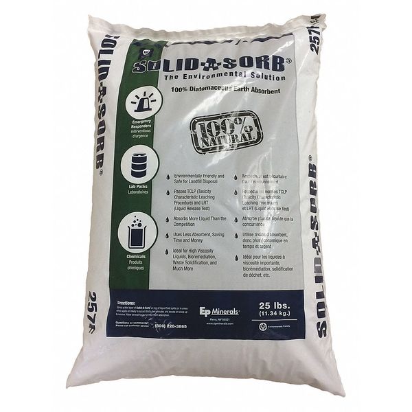 Loose Absorbent,  16 Qt Volume Absorbed per Package,  25 lb Weight Bag,  Not Scented