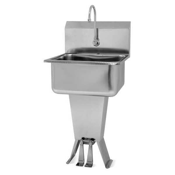 Hand Sink, With Faucet, 21 In. L, 20 In. W