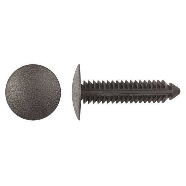 Retainer,  Round Head,  6 mm Dia.,  33 mm L,  Nylon Body,  25 PK