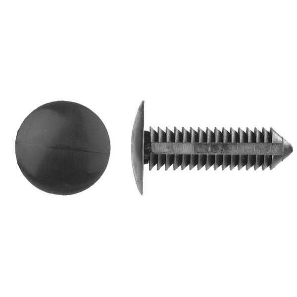 Retainer,  Round Head,  0.281 in Dia.,  1.172 in L,  Nylon Body,  25 PK