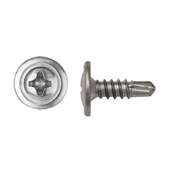 Sheet Metal Screw,  #8 x 1/2 in,  Chrome Plated Steel Oval Head Phillips Drive,  50 PK