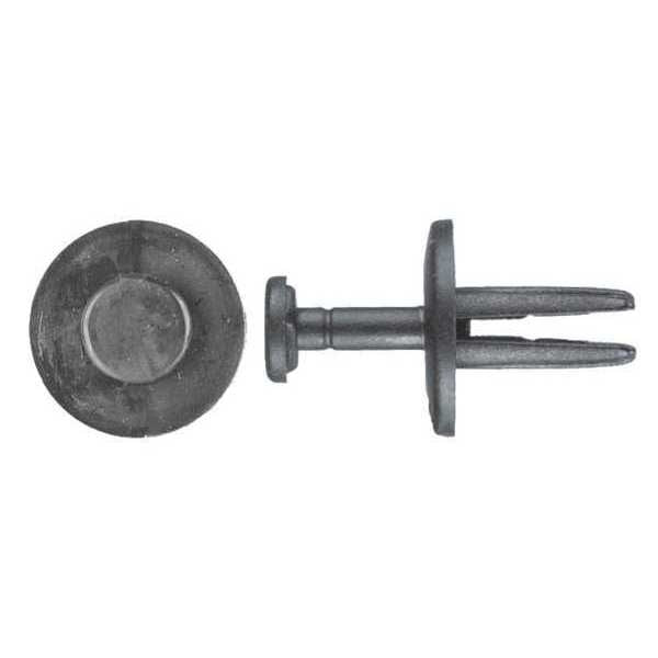 Push-In Rivet,  Round Head,  0.25 in Dia.,  0.563 in L,  Nylon Body,  50 PK