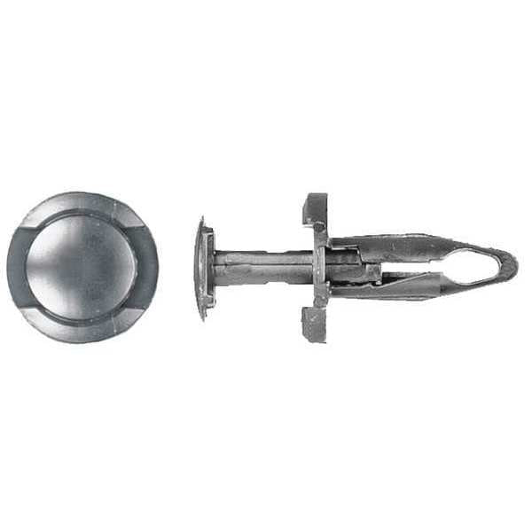 Retainer,  Round Head,  0.25 in Dia.,  0.75 in L,  Nylon Body,  25 PK
