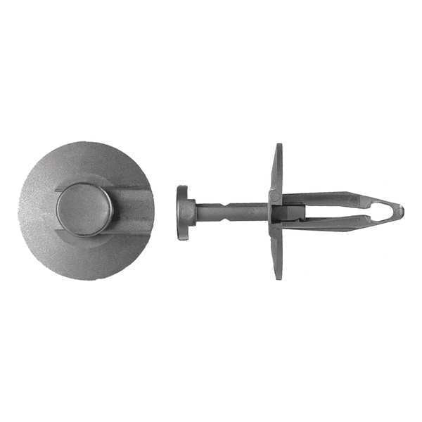 Push-In Rivet,  Domed Head,  0.25 in Dia.,  0.906 in L,  Nylon Body,  25 PK