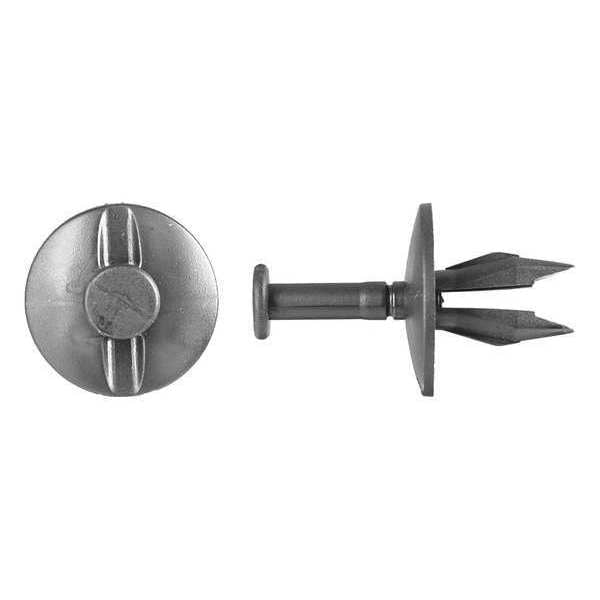 Rivet,  Round Head,  0.375 in Dia.,  0.688 in L,  Nylon Body,  25 PK