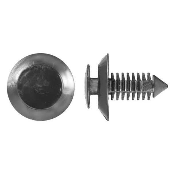 Retainer,  Round Head,  8 mm Dia.,  19 mm L,  Nylon Body,  25 PK