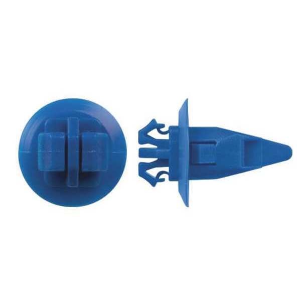 Clip,  Round Head,  11/32 in Dia.,  13 mm L,  Nylon Body,  10 PK
