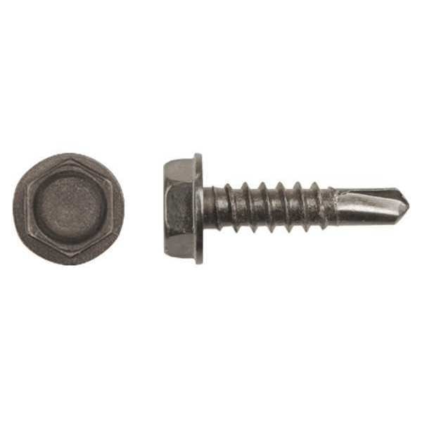 Self-Drilling Screw,  #10 x 3/4 in,  Phosphate Coated Steel Hex Head External Hex Drive,  50 PK