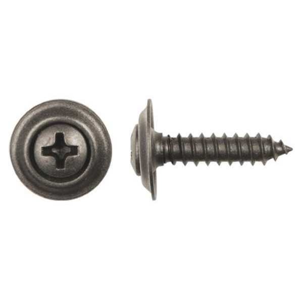 Sheet Metal Screw,  #8 x 3/4 in,  Black Phosphate Steel Oval Head Phillips Drive,  100 PK
