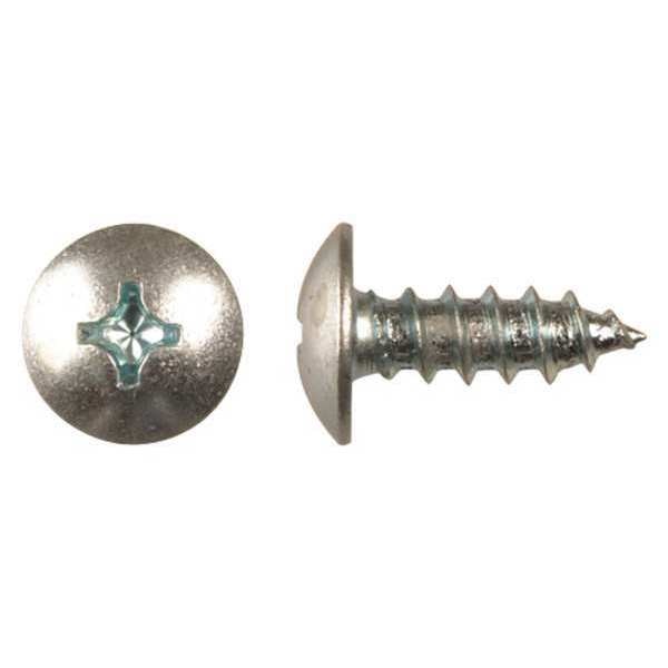 Sheet Metal Screw,  1/4" x 9/16 in,  Zinc Plated Steel Truss Head Phillips Drive,  50 PK