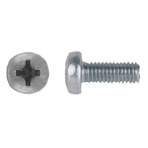 M6-1.00 x 12 mm Phillips Pan Machine Screw,  Zinc Plated Steel,  50 PK
