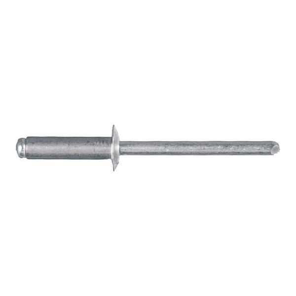Blind Rivet,  Domed Head,  3/16 in Dia.,  0.656 in L,  Aluminum Body,  100 PK
