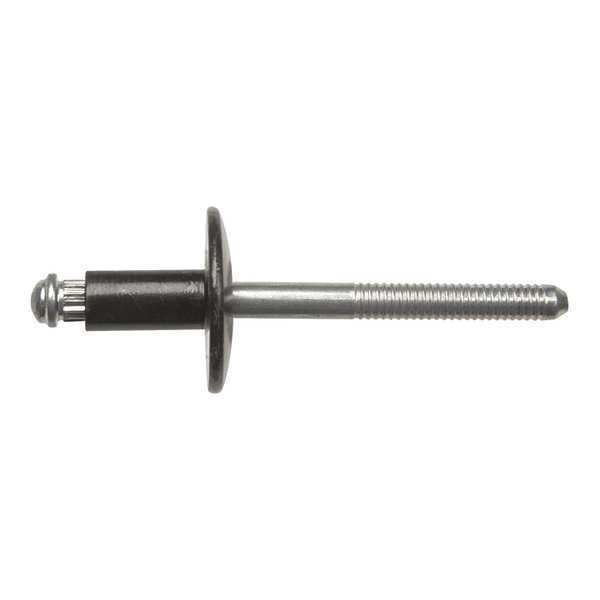 Blind Rivet,  Flanged Head,  1/4 in Dia.,  Steel Body,  25 PK