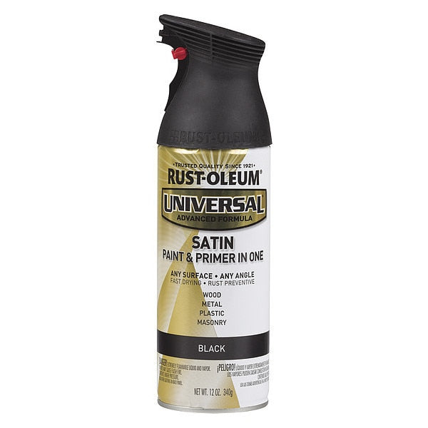 Spray Paint,  Black,  Satin,  12 oz