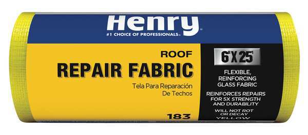 Roof Repair Fabric,  6 in x 25 ft,  Roll,  Yellow