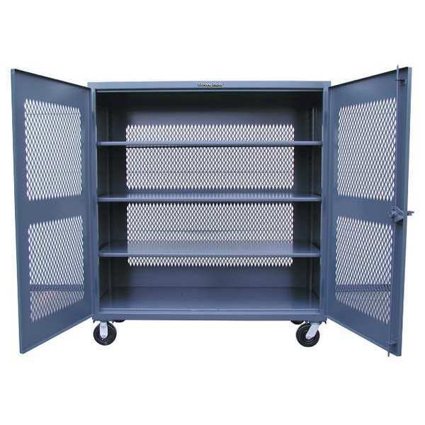 Ventilated Door Storage Cabinet,  48 in W,  68 in H,  24 in D,  Dark Gray