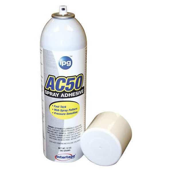Spray Adhesive,  AC50 Series,  Clear,  Aerosol Can,  12 PK