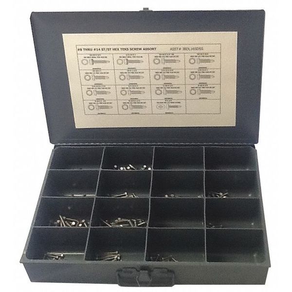 Tapping Screw Assortment,  Stainless Steel,  Plain Finish