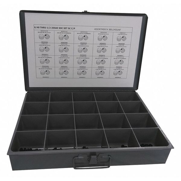 Set Screw Assortment,  Alloy Steel,  Plain Finish