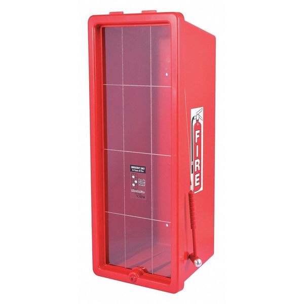 Fire Extinguisher Cabinet,  For 20 lb Tank Weight,  Surface Mount,  28.5 in Height,  Keyed Lock