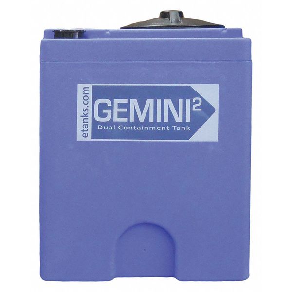 Gemini®Dual Containment® Storage Tank,  Double Wall,  Square,  LDPE 1.5,  Blue,  20 Gal