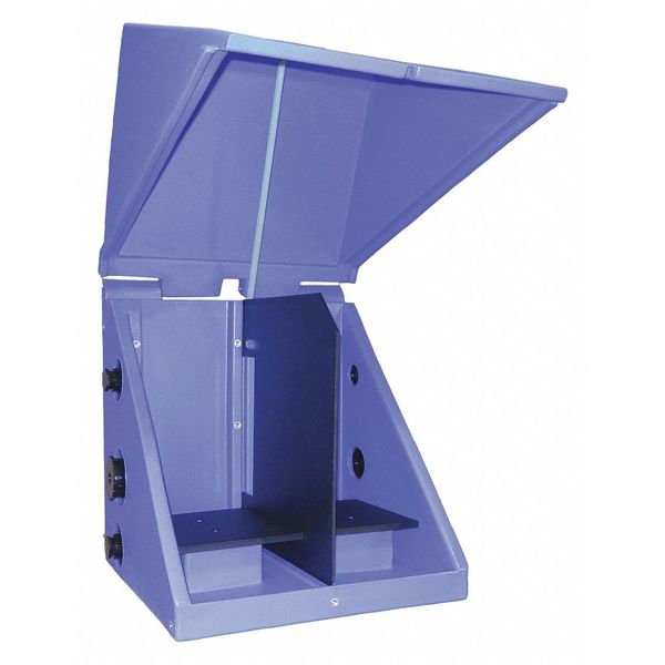 ProChem® Pump Containment Enclosure w/Cover & Divider,  Holds 2 Pump,  22"Lx18-1/2"Wx22"H,  Blue