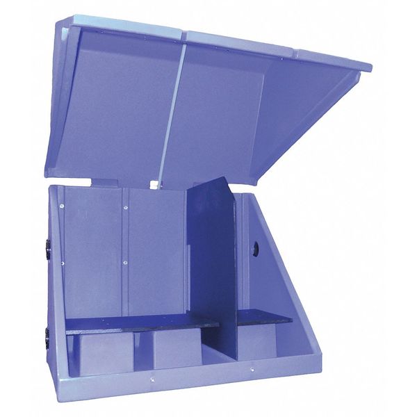 ProChem® Pump Containment Enclosure w/Cover & Divider,  Holds 3 Pump,  35"L x 23"W x 28"H,  Blue