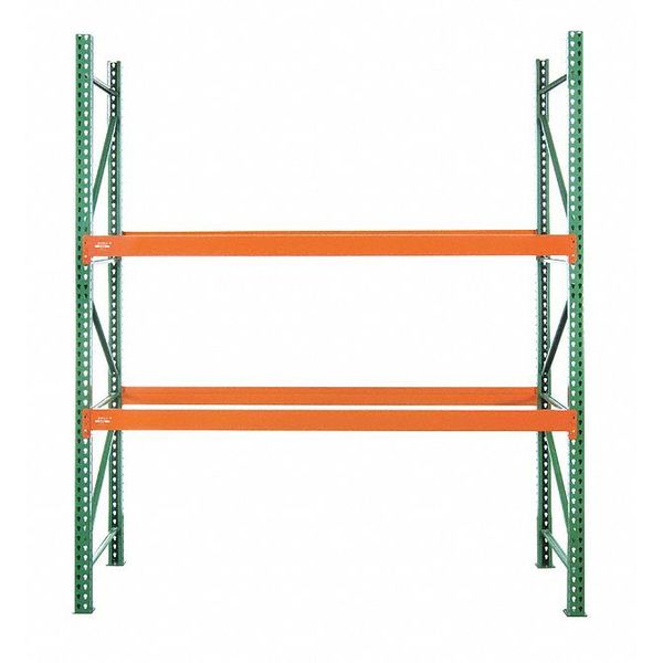 Pallet Rack Starter Unit,  Teardrop,  Roll Formed Style,  144 in H,  102 in W,  36 in D