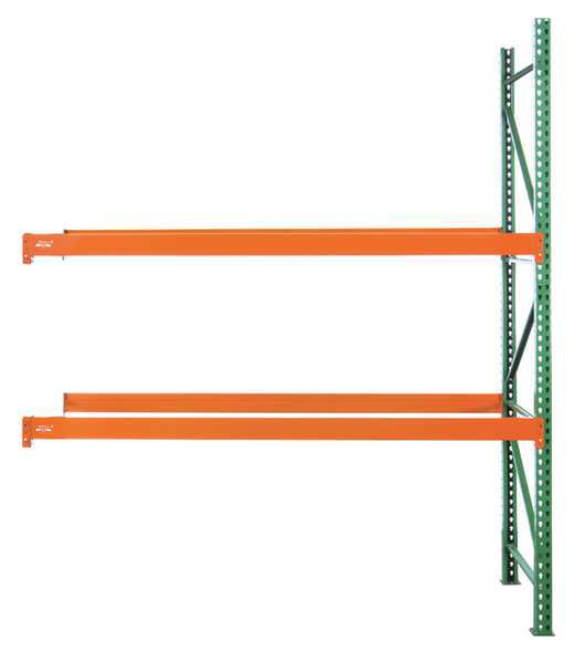 Pallet Rack Add-On Unit,  Teardrop,  Roll Formed Style,  120 in H,  123 in W,  48 in D