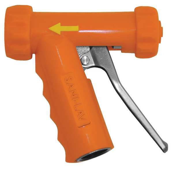 Pistol Grip Spray Nozzle,  3/4 in Female,  150 psi,  7 gpm,  Safety Orange