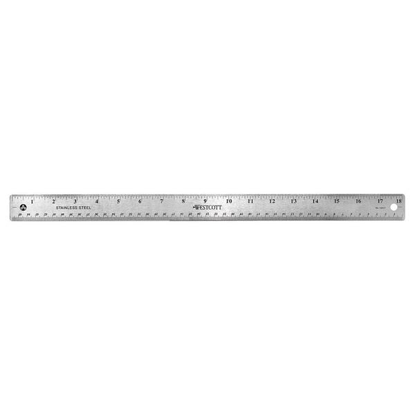 Ruler, Stainless Steel, 18 In.