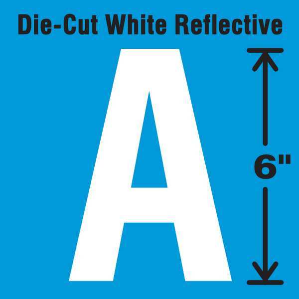 Die-Cut Reflective Letter Label, A, 6In H